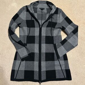 Adrienne Vittadini Black and Gray Checkered Jacket